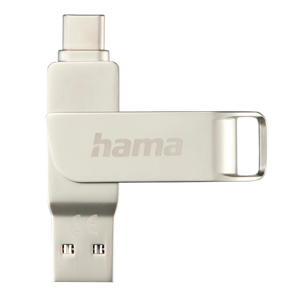 Hama C-Rotate Pro 32GB USB-C e USB-A | Pendrive 3.1 Metallo Argento