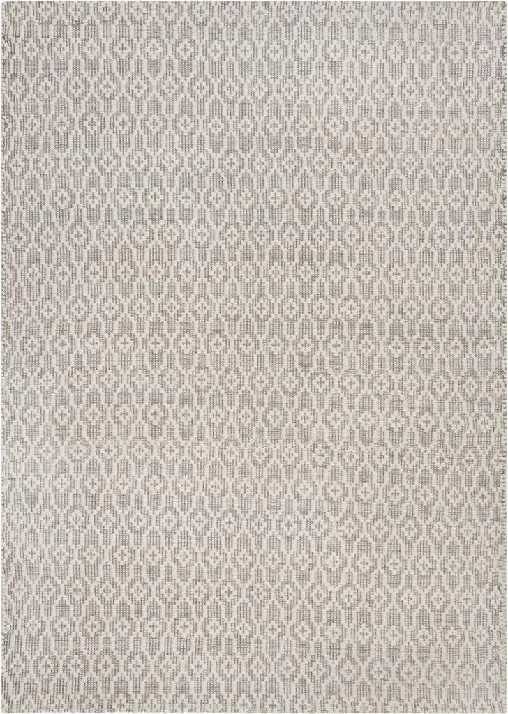 Tapis artisanal Nur Wool Dream gris et ivoire en laine pure, 120 x 170