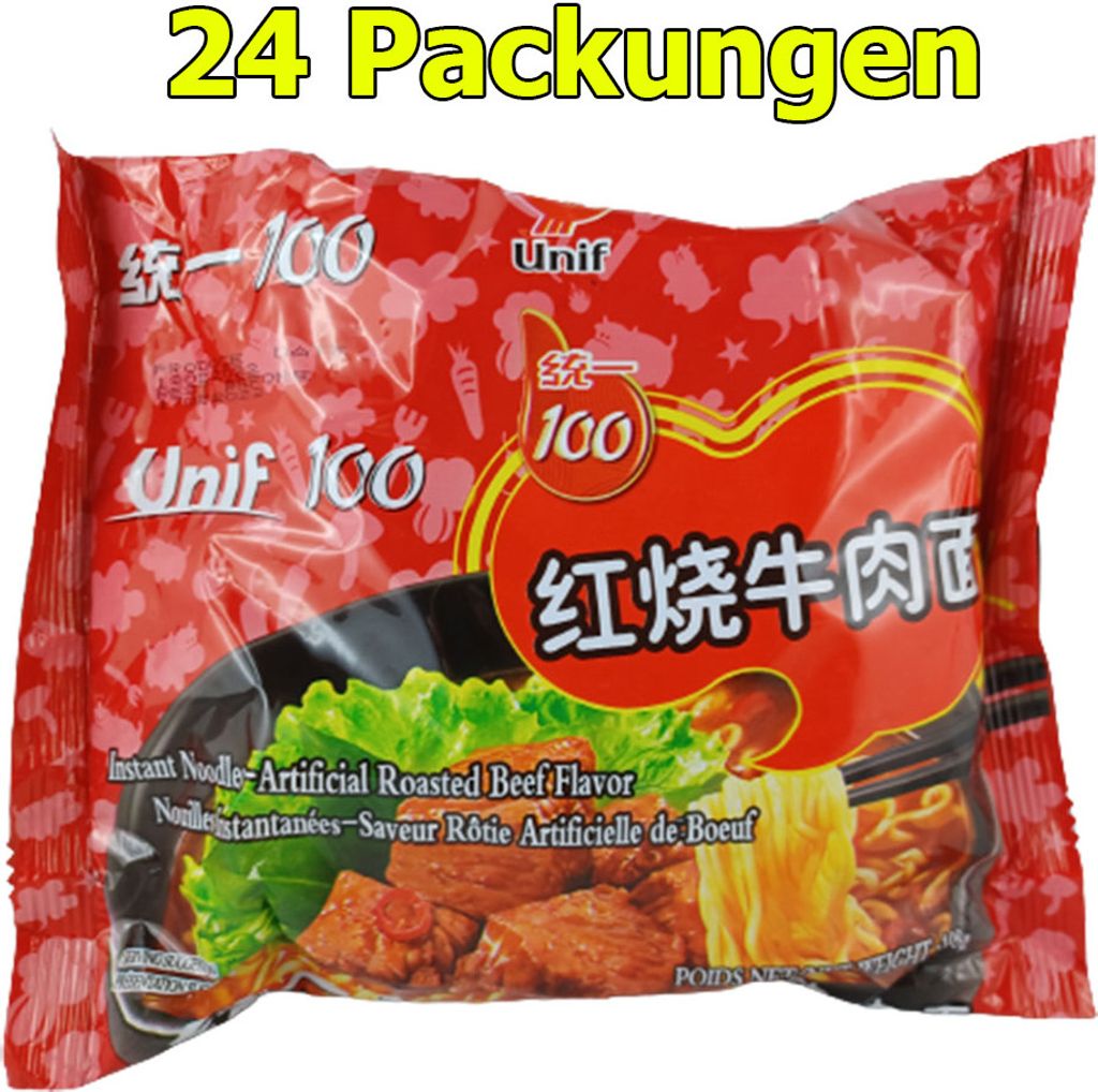 Unif 100 Instant Nudeln Rinderbraten 24er Pack (24 x 108g) Produktbild 