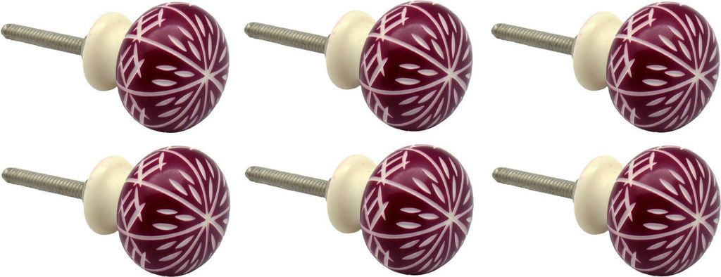 Nicola Spring Möbelknöpfe aus Kunstharz – Dunkelrot – 6er-Pack