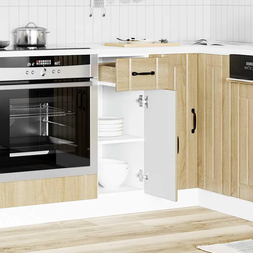 vidaXL Base da cucina Lucca Sonoma in legno di rovere - 1