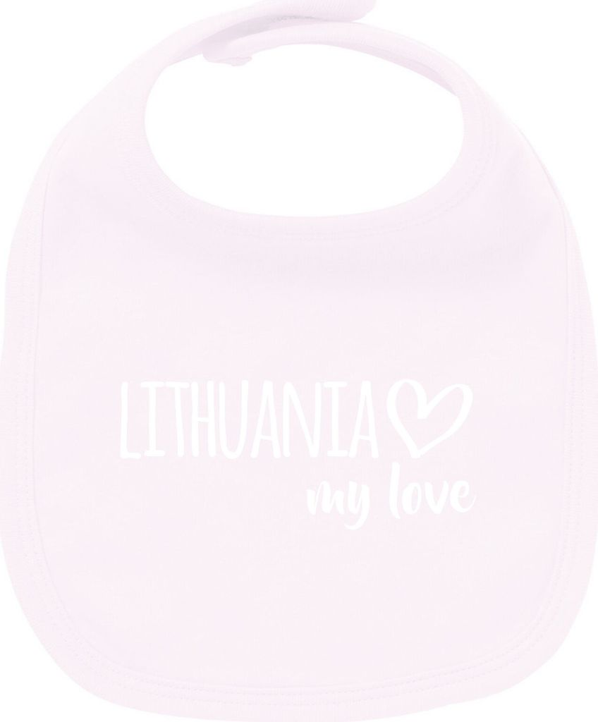 Huuraa Unisex Babylatz Lithuania my love Geschenk Babypink Baumwolle Lithuania Mitbringsel