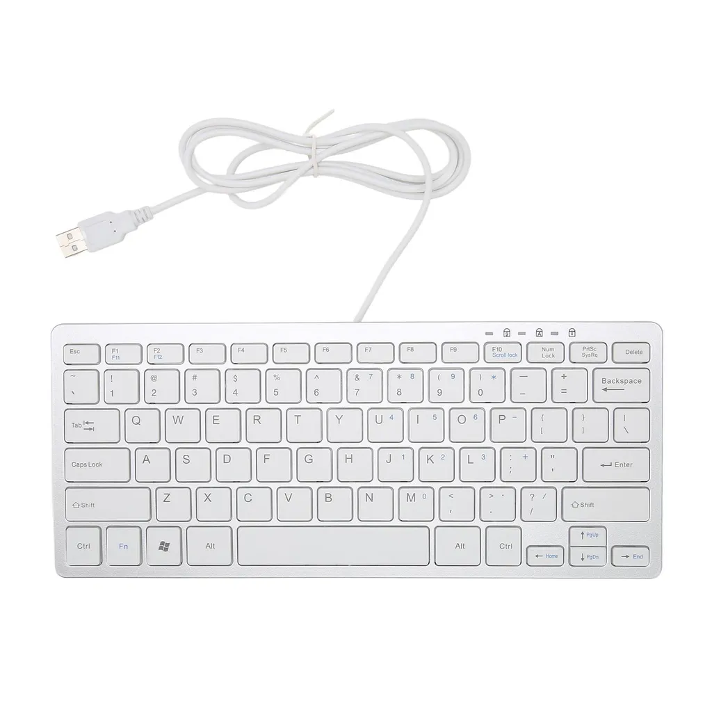 Clavier d'ordinateur USB compact 78 touches avec raccourcis pour Mac et PC