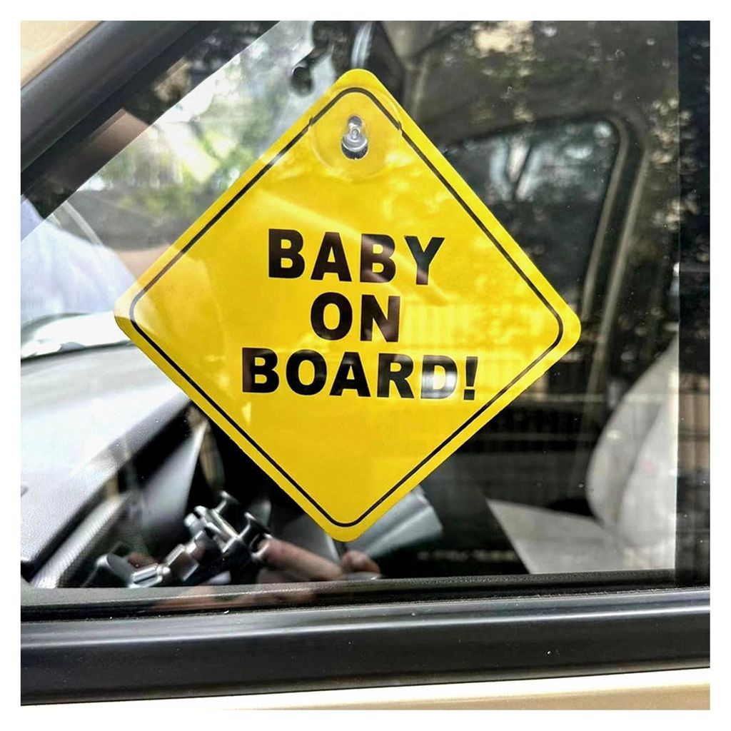4 Stück Baby on Board Aufkleber für Autos, Schild für Fahranfänger, Warnschilder, personalisierte Auto Sticker, selbstklebend, wiederverwendbar...