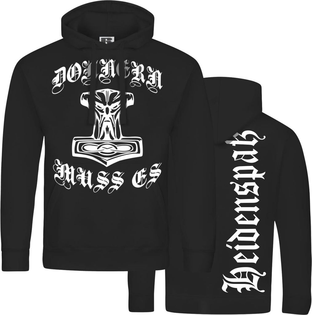 Herren Kapuzenpullover Thors Hammer Donnern muss es