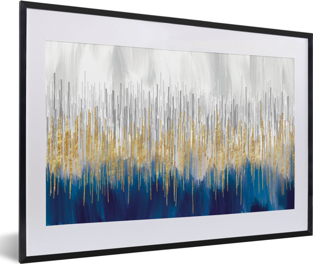 MuchoWow Gerahmtes Poster Abstrakt - Gemälde - Öl 60x40 cm - Poster mit Schwarzem Bilderrahmen Wandposter Rahmen Foto Bilder - Schlafzimmer - P...