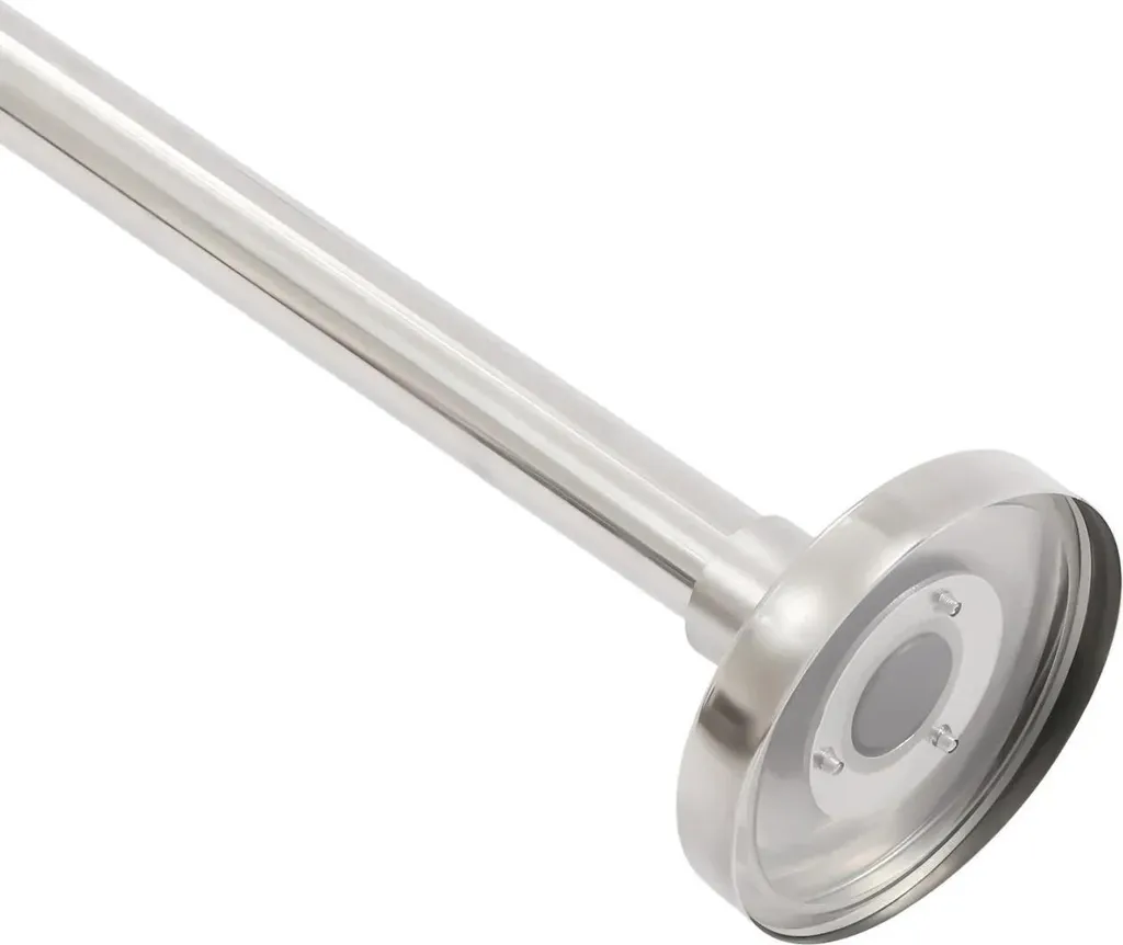 Tringle de douche d'angle extensible 45 à 75 cm en métal gris argent