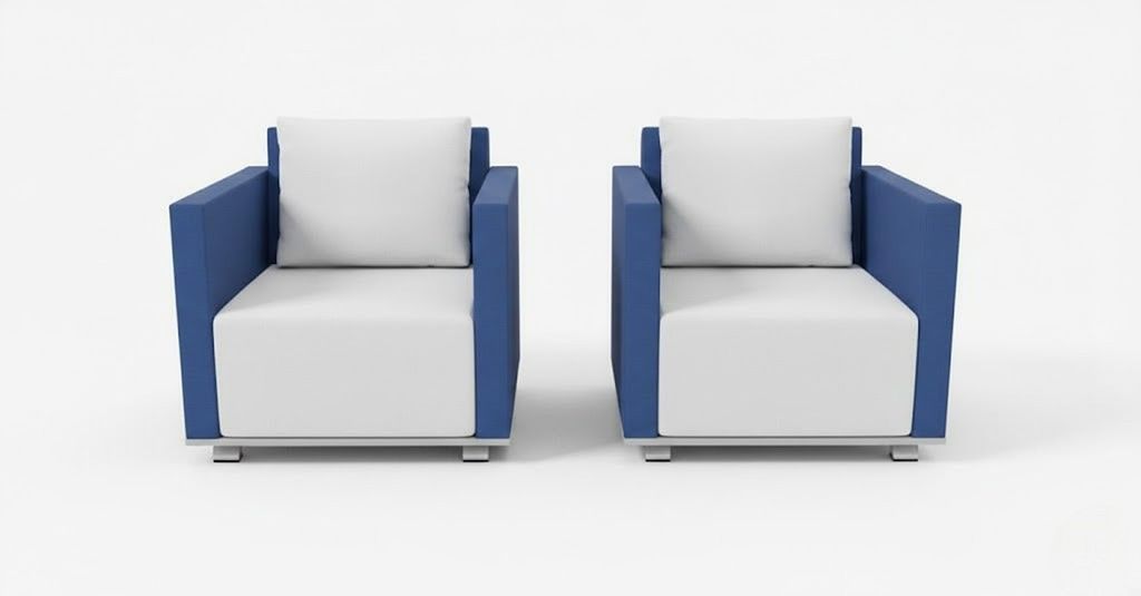 s Sofa-Set Glatte Ecken Minimalistischer Stil Blaue Farbe