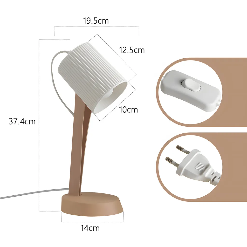 Lot de 2 Lampes de Table Brun E14 : Éclairage Doux pour Table de Nuit - 2
