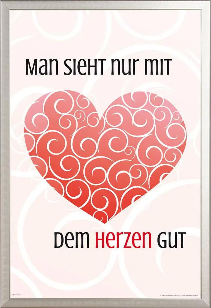 Poster de motivation On ne voit bien qu'avec le cœur et cadre Shinsuke Maxi