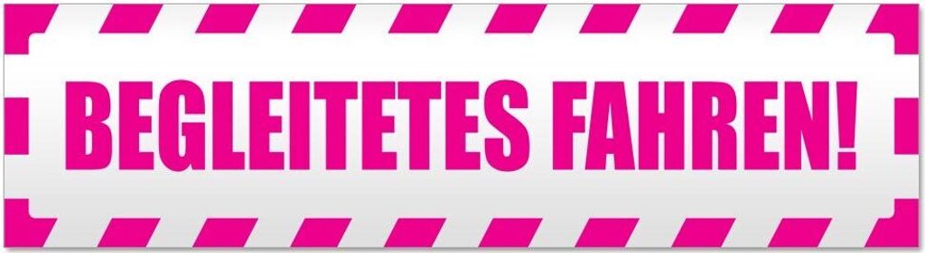 Kiwistar Begleitetes Fahren gestreift Magnetschild Schild magnetisch - 30cm Pink - Magnetfolie für Auto PKW Kfz