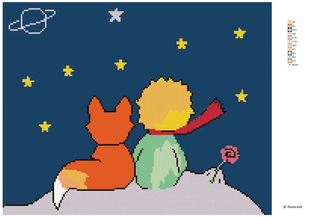 Diamond Painting Zuty Piccolo Principe e le Stelle 40x50 DIY - 5