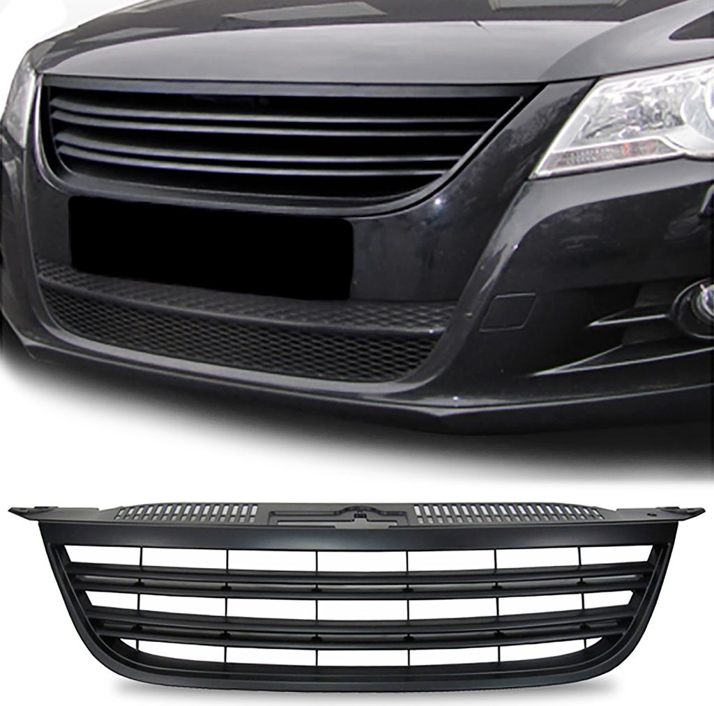 Sport Kühlergrill ohne Emblem mit Doppelrippe Schwarz für Produktbild 
