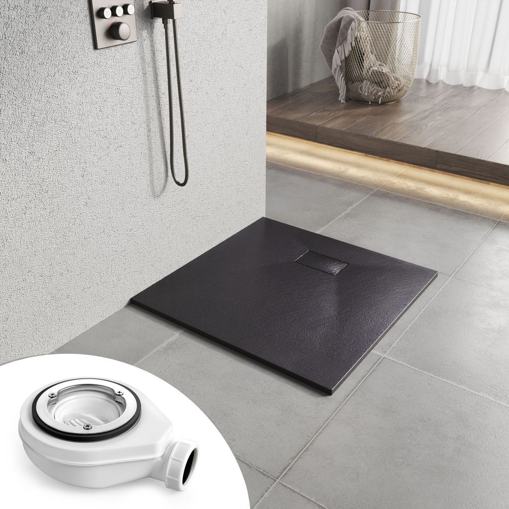 Heilmetz Duschwanne 80x80cm Duschtasse inkl. Ablaufgarnitur Produktbild 