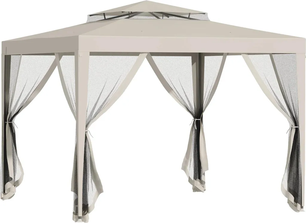 Tente de réception 3x3 m moustiquaire idéale pour repas en extérieur