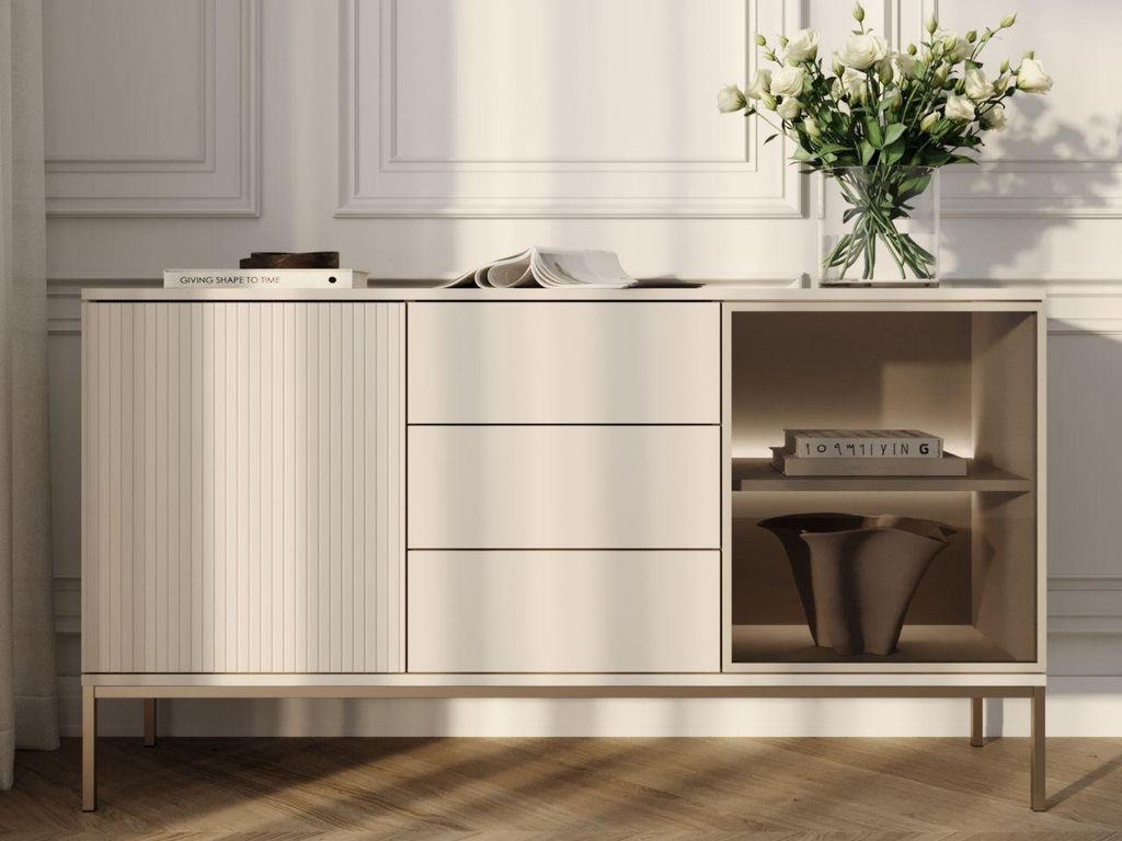 GrainGold Kommode Deo - Kommode mit Schubladen und Türen - Produktbild 