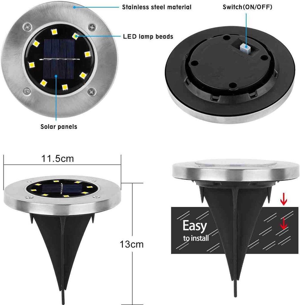 Speed 16 x LED Solarlampe Bodeneinbaustrahler Solar Produktbild 11