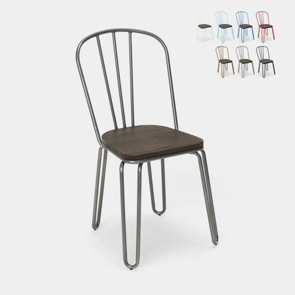 Tabouret de bar industriel en métal Ferrum - Chaise de cuisine hauteur 76cm
