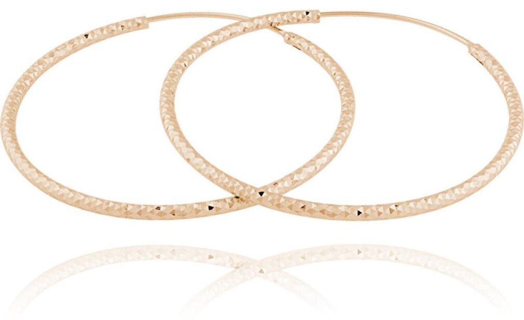 Gold plated silver earrings rings SVLE0216XD5RO - Diameter: 5 cm