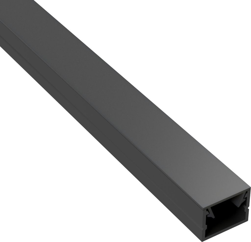 Slim-Line LED-Aluprofil U-Profil 2,7m Schwarz Abdeckung Produktbild 