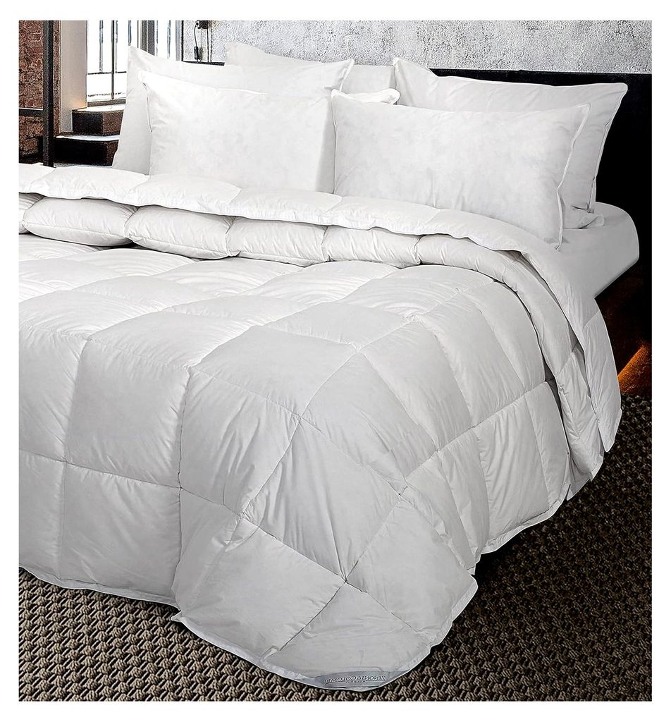 Daunendecke Winterdecke Extra Warm Bettdecke Wärmeklasse 5 | 100% sibirische weiße Gänsedaunen, Füllgewicht: 230 g/m² | 100% Baumwolle | Herge...