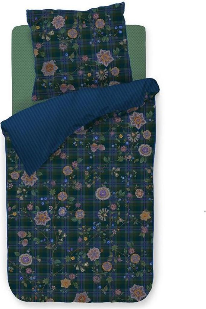 Pip Studio Bettwäsche-Garnitur Flores Felices Farbe Dark Blue Größe 155x220+80x80