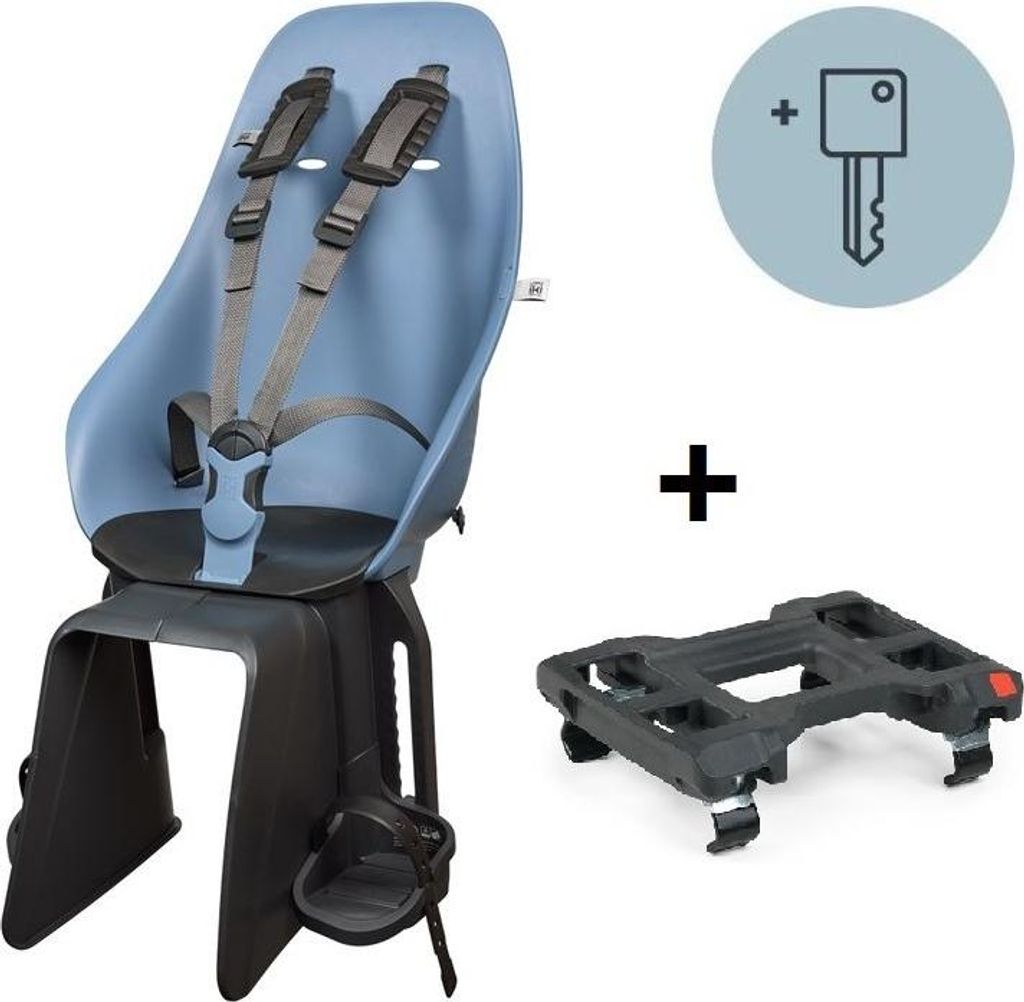 Urban Iki Gepäckträgerkindersitz Fahrrad mit Adapter blau schwarz abschließbar TaKe