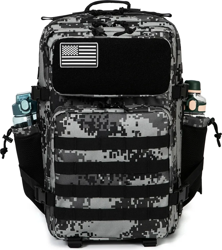 Zaino Militare Nero Digitale Multi-Pocket - Tactical EDC Backpack