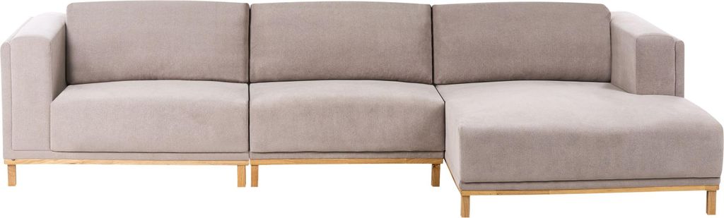 BELIANI Ecksofa Taupe Stoff Linksseitig 5-Sitzer mit Eukalyptusholz Beinen Modernes Design Gepolstert Gemütlich Couch für Wohnzimmer Möbel
