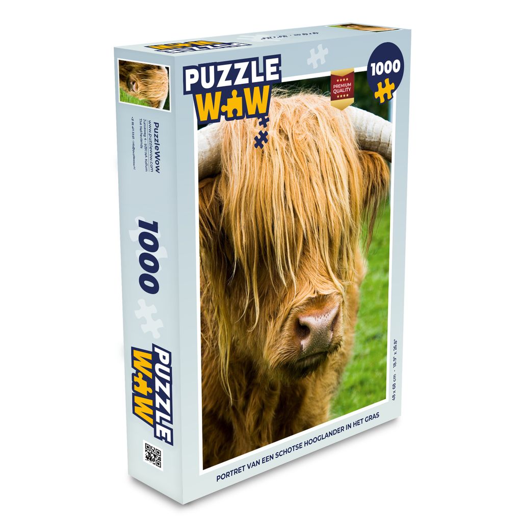 MuchoWow Puzzle 1000 Teile Schottischer Highlander - Kuhfell - Porträt - Spielzeug - Alt und Jung - Spiele - Puzzeln