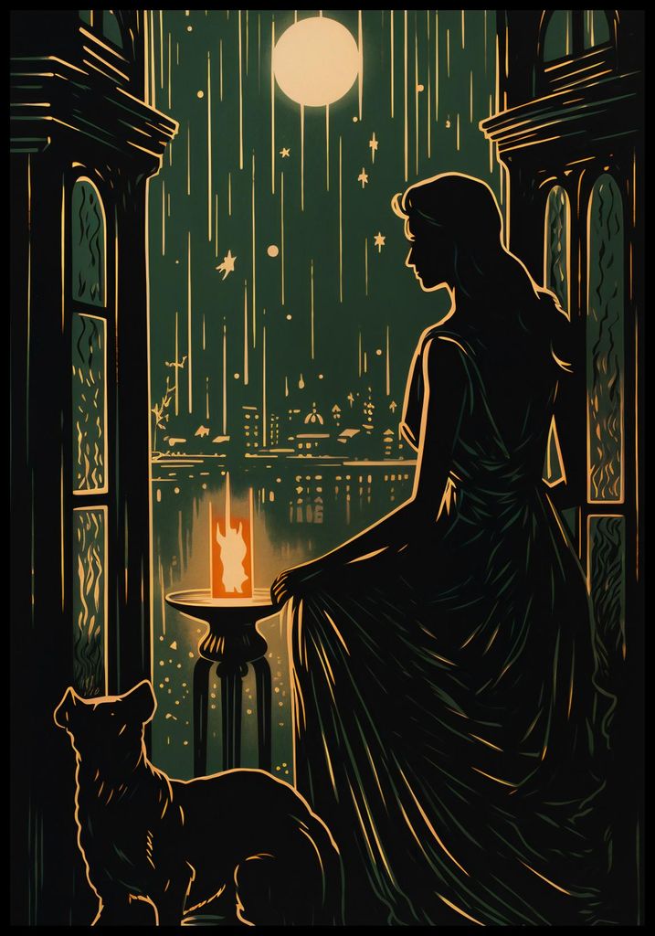 Plakat 68x98cm Nächtliches Flüstern