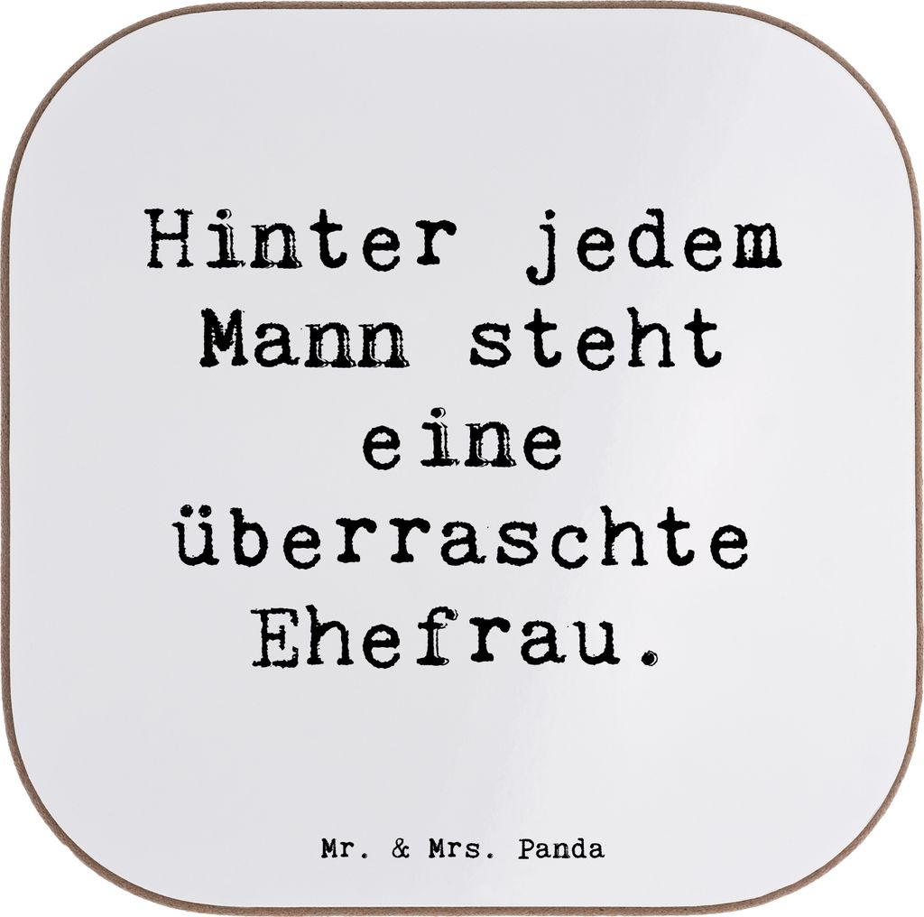 Mr. & Mrs. Panda Personalisierte Glasuntersetzer Überraschte Ehefrau - Weiß - Geschenk, für, Handgefertigt, Liebe, Jubiläen, Aufmerksamkeit, Pe...