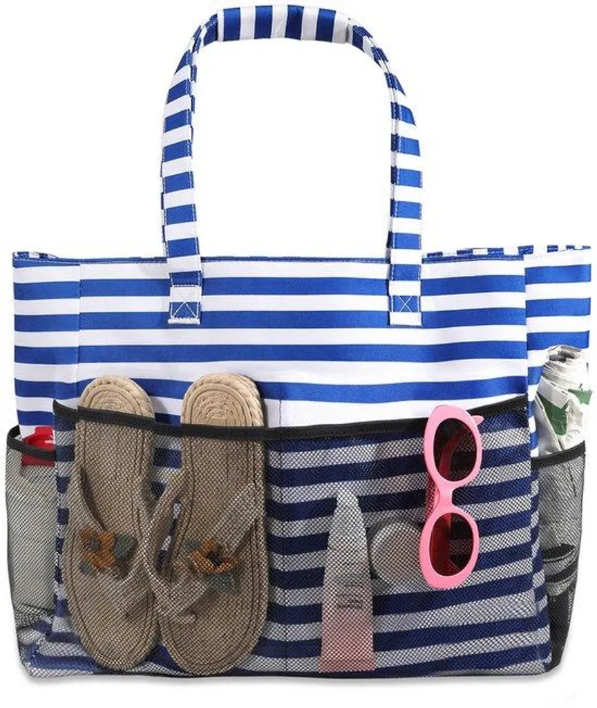 Sac de plage en filet XXL imperméable pour femme idéal piscine et courses