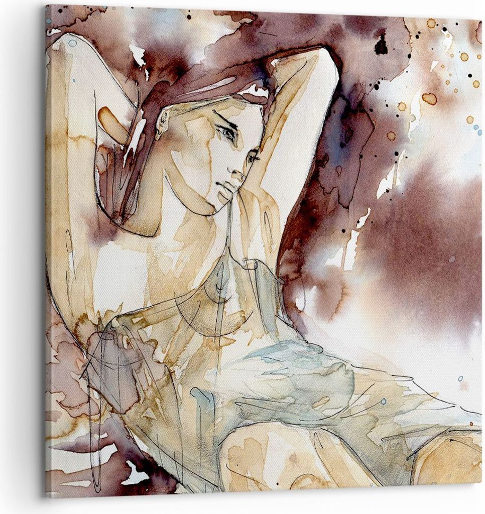 Bild auf Leinwand - Leinwandbild - Frau Modell - 60x60cm - Wand Bild - Wanddeko - Wandbilder - Leinwanddruck - Bilder - Kunstdruck - Wanddekoration...