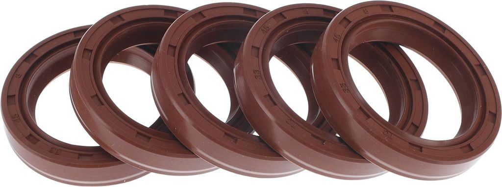 Universelle Öldichtung TC Doppellippe mit Stahlfeder Dichtungsring Rotationswellendichtung 33x45x8mm Hochdruck FKM Gummi Braun 5 Stück