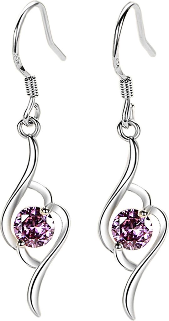 1 Paar Damen-Ohrringe, glänzende Strasssteine, tolle Klebrigkeit, hochwertige Tropfen-Ohrringe für Hochzeit-Lila