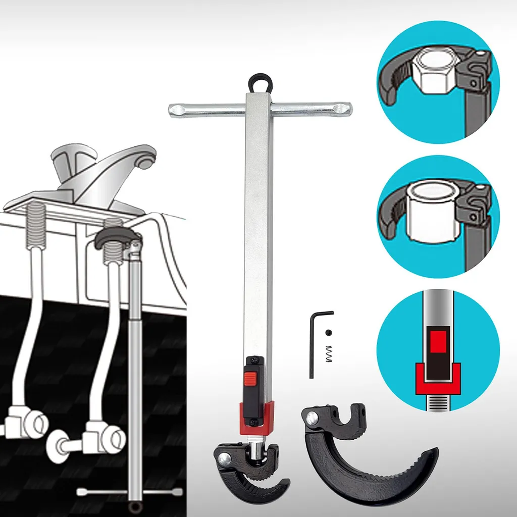 Clé lavabo pour accès difficile sous évier réglable 10-17 pouces