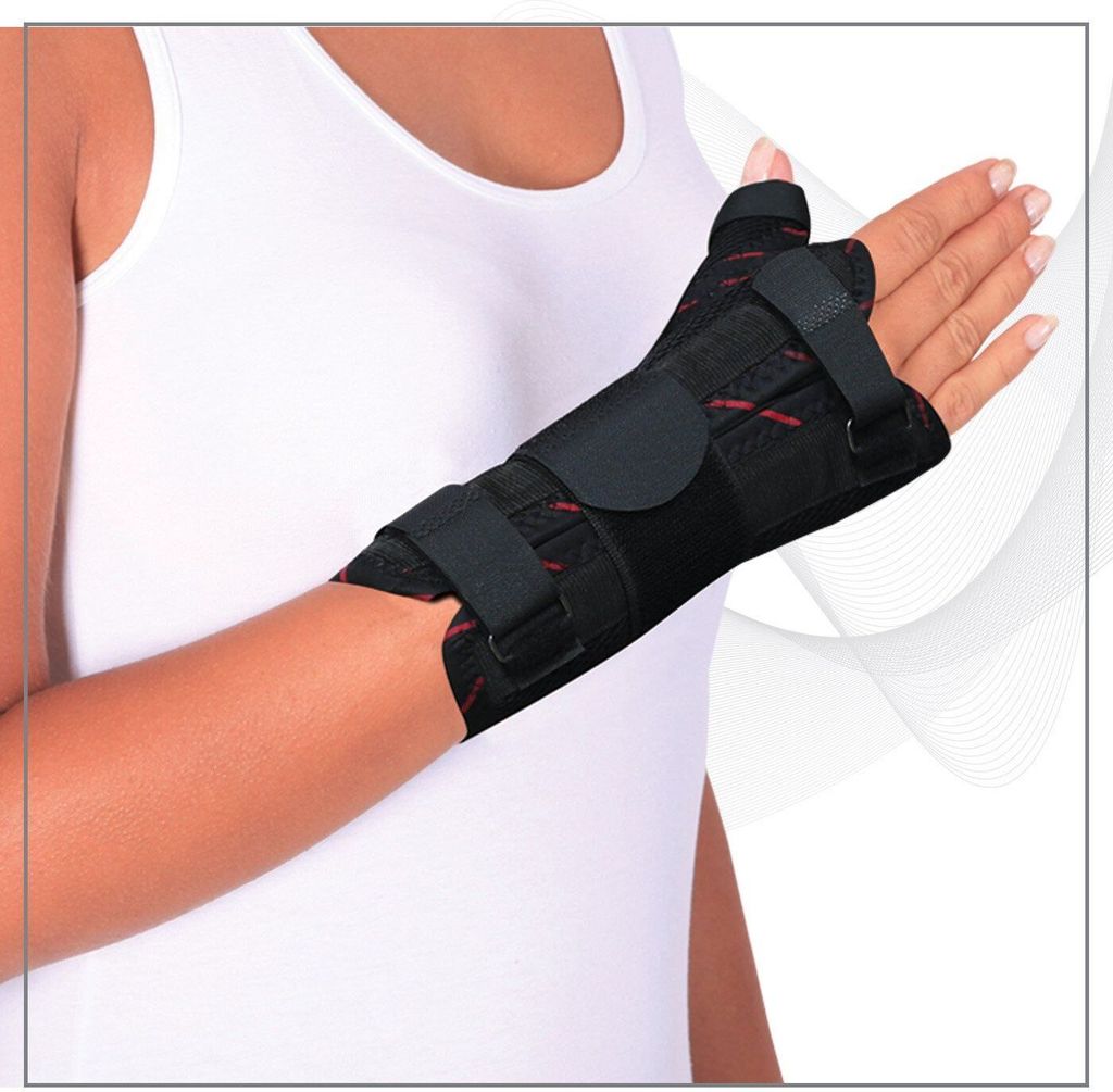 Handbandage Luxery Premium Plus mit Daumenstabilisator und stabilem Dreifachklettverschluss Hand-Rechts MSHB5324-S-M-Rechts