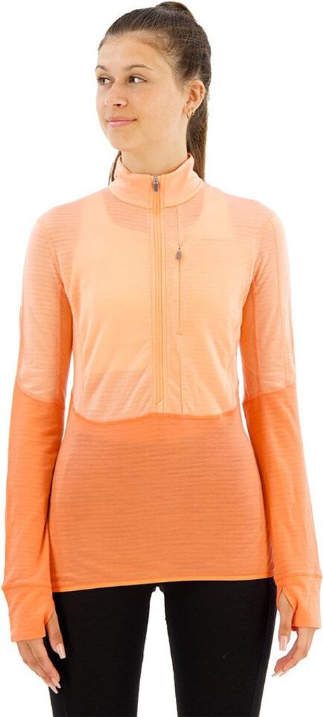 Icebreaker Merino 200 Realfleece Descender Fleece Mit Halbem Reißverschluss Orange M Frau Orange M