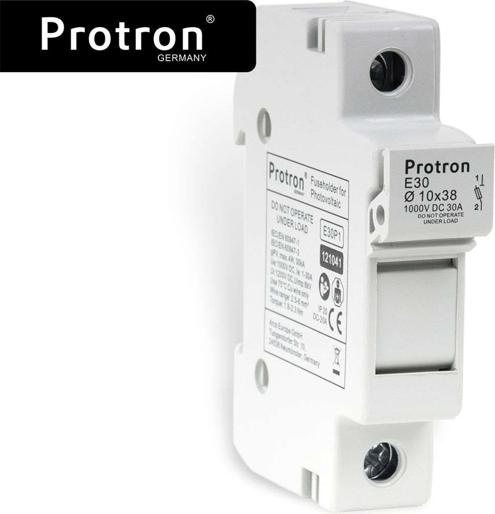 Protron DC Sicherungshalter Sicherungseinsatz 10x38 für Produktbild 