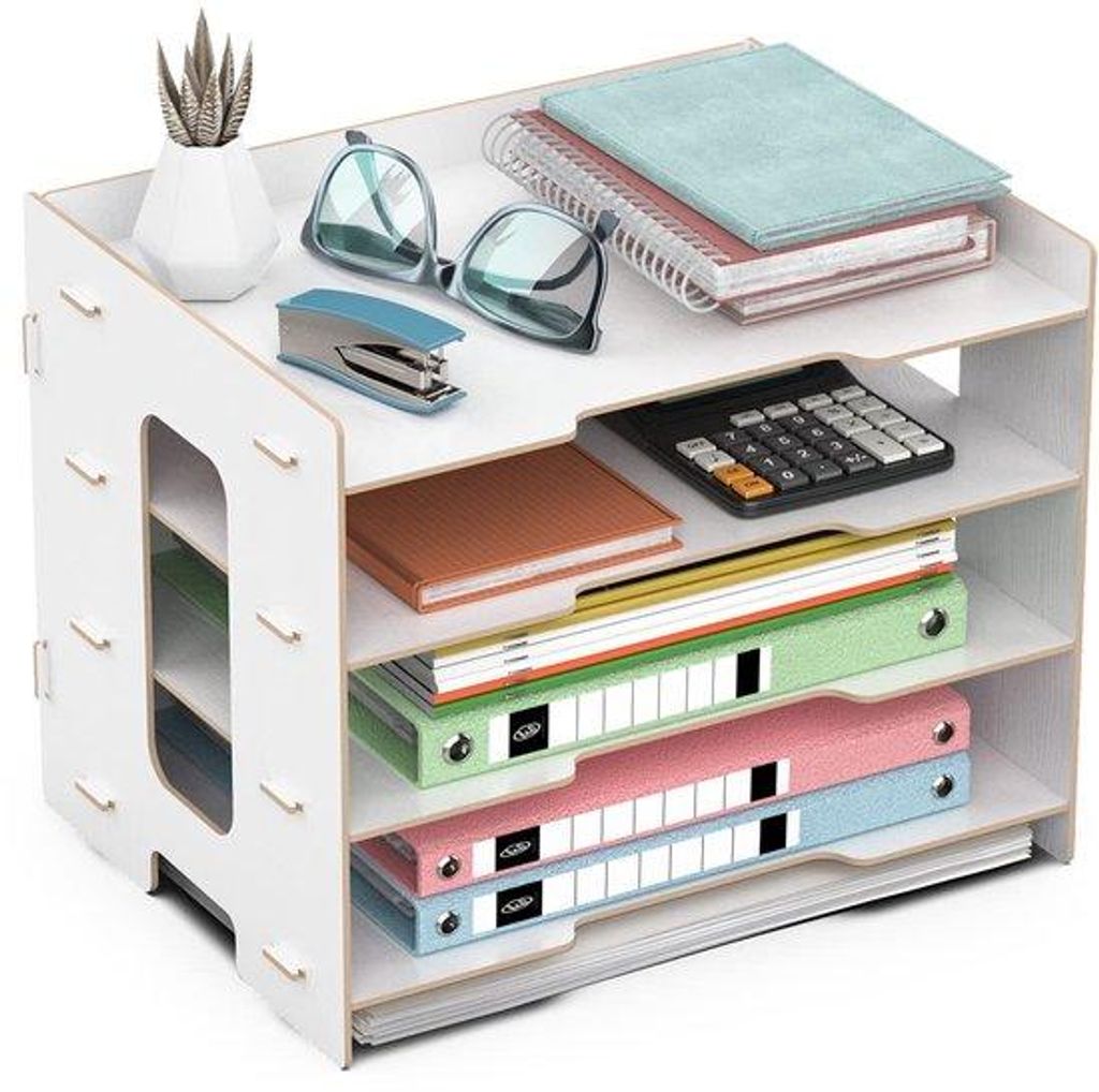 Büro-Datei-Lade, A4-Büro-Organizer, 4-schichtige Dokumenten-/Papier-/Brief-Lade (weiß)