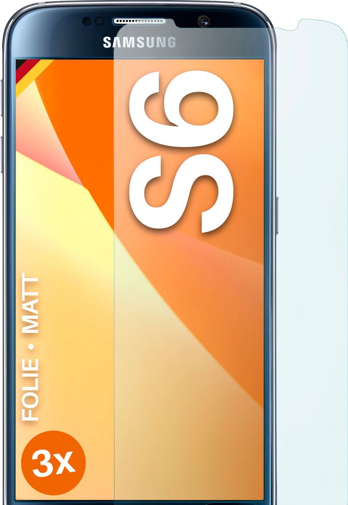 moex 3x Schutzfolie kompatibel mit Samsung Galaxy S6 - Displayschutzfolie Anti Reflex Folie, Matt
