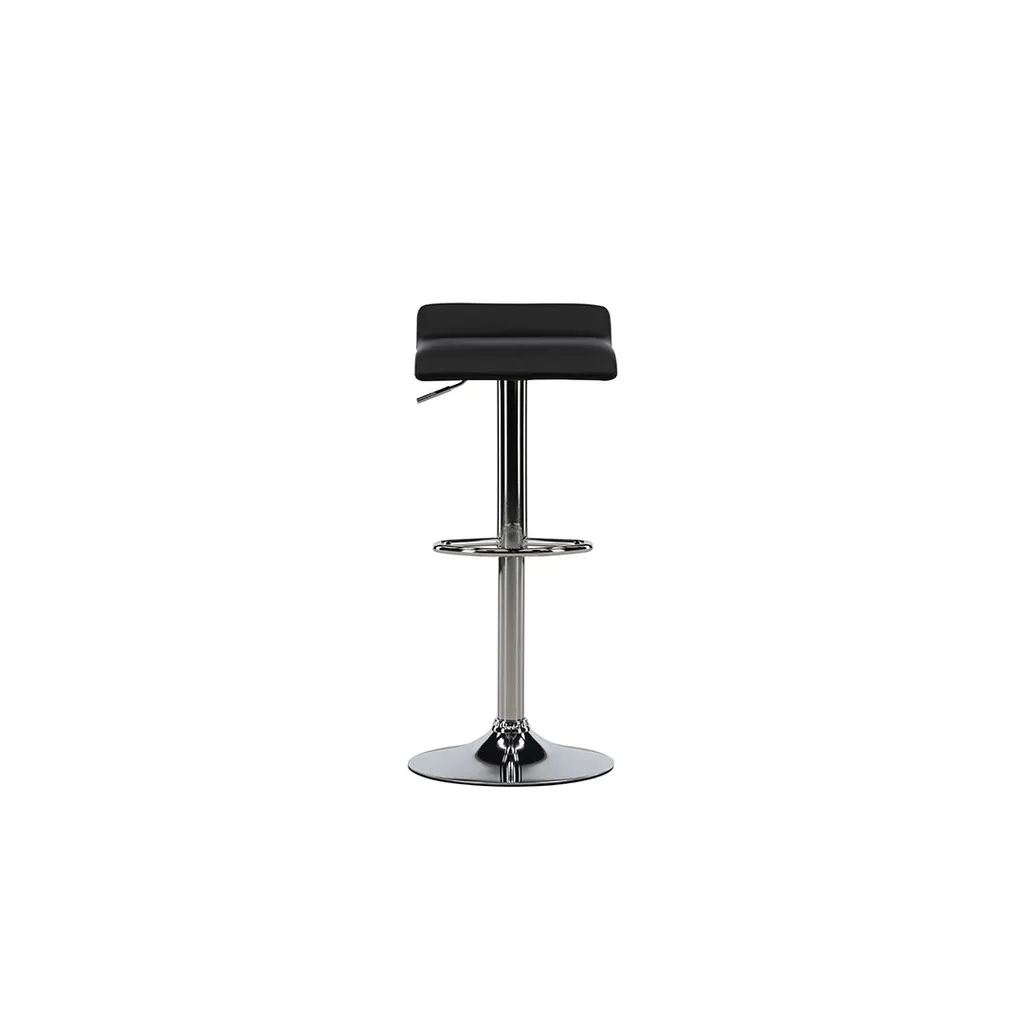 Jonna Tabouret de Bar en Cuir Polyuréthane Noir - Design Industriel Chic - 2