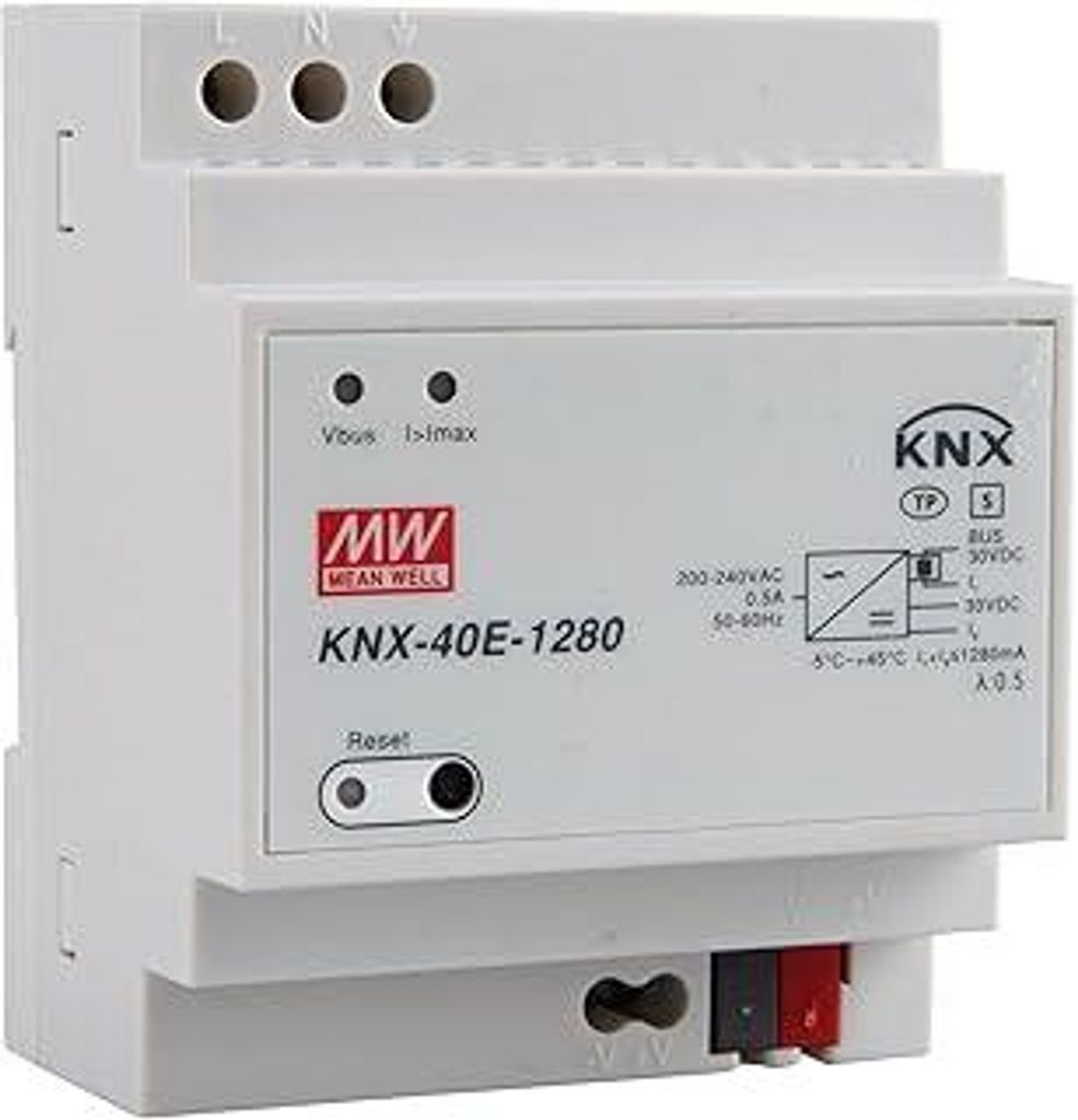 KNX-40E-1280 LED Netzteil Trafo MEANWELL KNX-40E-1280 Netzteil mit integrierter Drossel KNX Netzteil 39W 1280mA 30V LED Transformator für LED Bele...