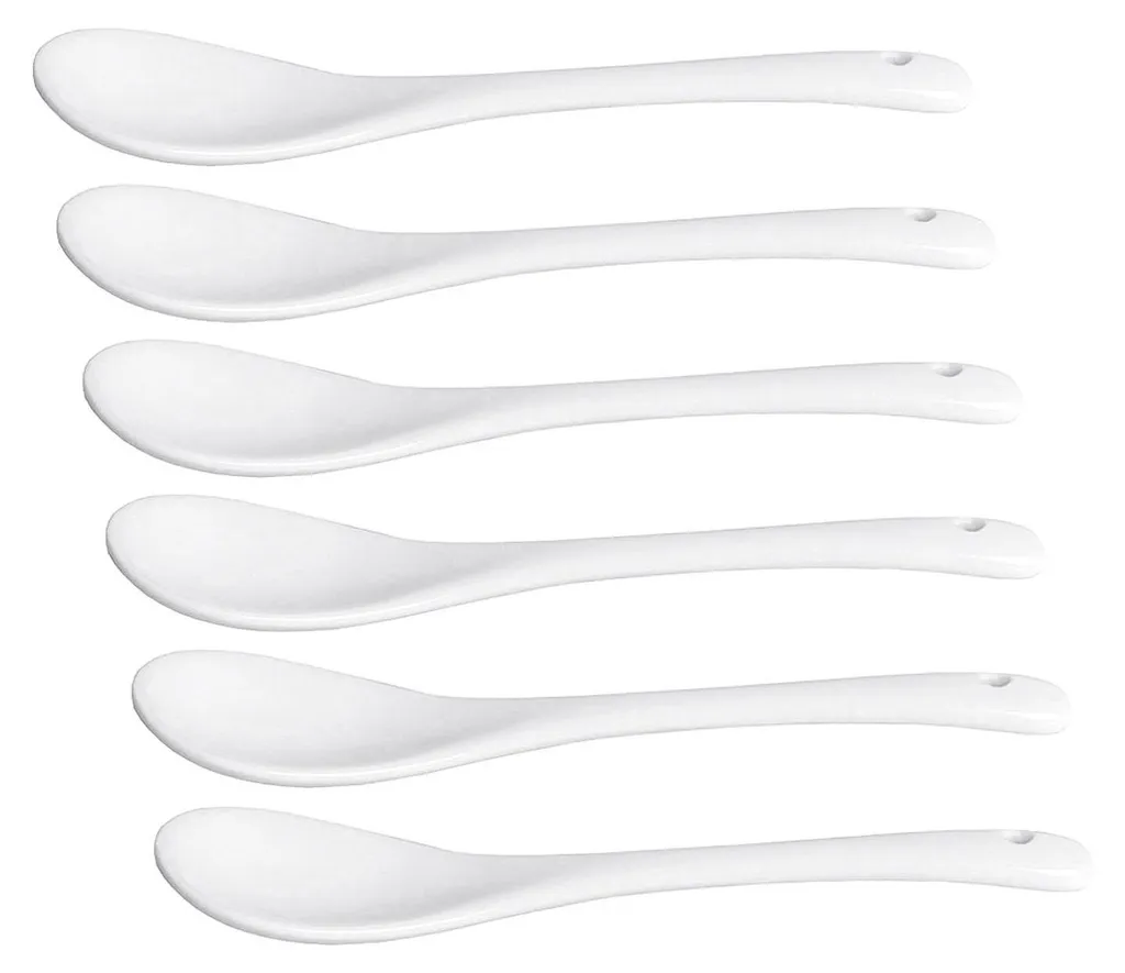 Cucchiai Uova Porcellana HIT Trading 12.5cm - Set Gastronomico 6 Pezzi - 5
