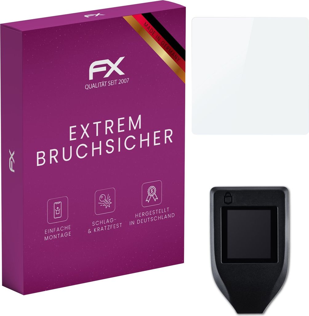 atFoliX FX-Hybrid-Glass Displayfolie kompatibel mit Trezor Model T Glasfolie