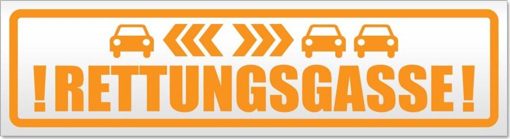 Rettungsgasse mit Autos Magnetschild Schild magnetisch