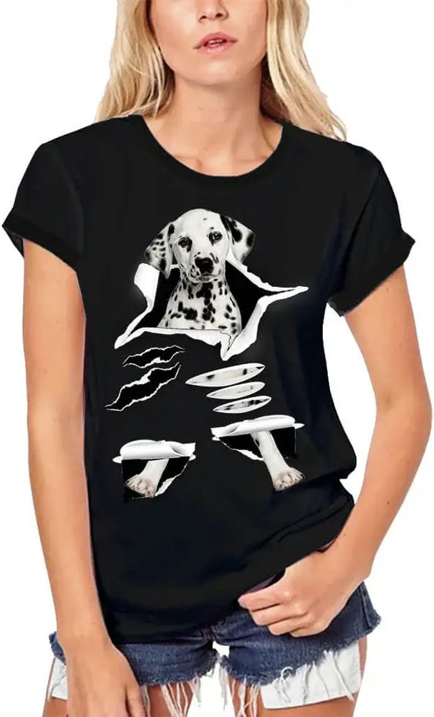 Damen Grafik T-Shirt aus Biobaumwolle Dalmatiner – Dalmatian Dog – Öko-Verantwortlich Vintage Jahrgang Kurzarm Lustige Druck Geburtstag Gesche...