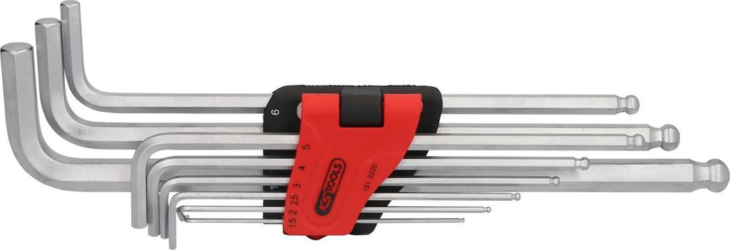 KS Tools Kugelkopf-Innensechskant-Winkelstiftschlüssel-Satz,XL,9-tlg