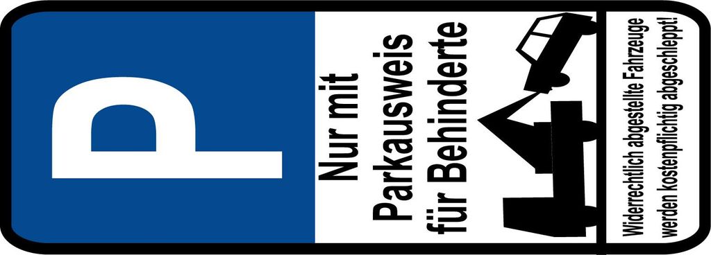 vianmo Blechschild 27x10 cm nur Parkausweis für Behinderte